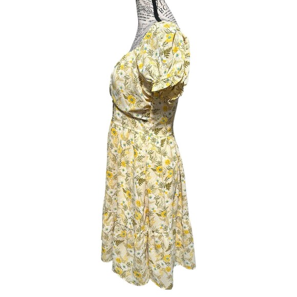 In Loom V-Neck Smocked Flutter Sleeve Mini Dress S Cottagecore Fairy Boho - Picture 5 of 8